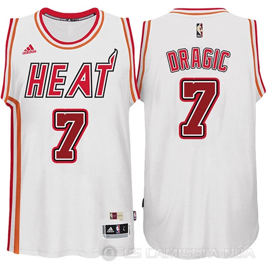 Camiseta Dragic #7 Miami Heat Retro Blanco - Haga un click en la imagen para cerrar